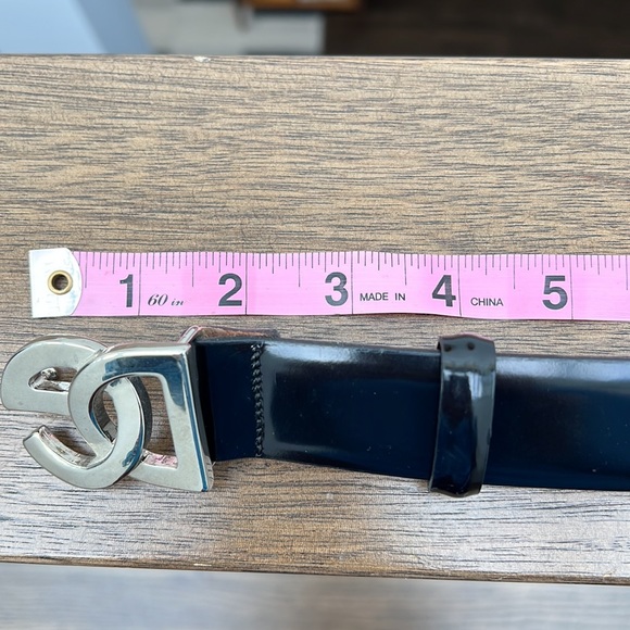 Dolce and Gabbana black and silver vintage interlocking belt - Picture 7 of 9